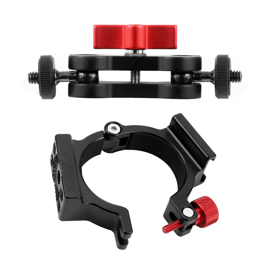 4-Ring Shoe Adapter Ring Microfoon Mount voor Zhiyun Glad 4 Handvat Gimbal toegepast op Reed Microfoon LED video: Rood