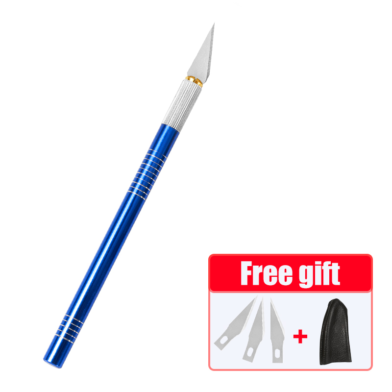 Stainless Steel Precision Knife Hobby Knife Razor Tool with Art Work Cutting Caving Sculpture Knife with Free: B