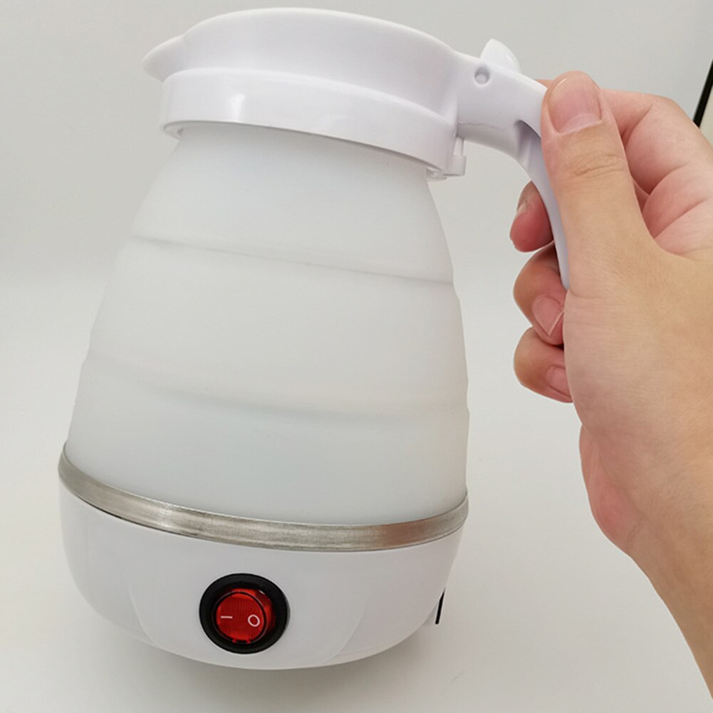 Hervidor de agua eléctrico plegable, tetera de silicona portátil de 600W para viaje, uso doméstico, accesorios de cocina