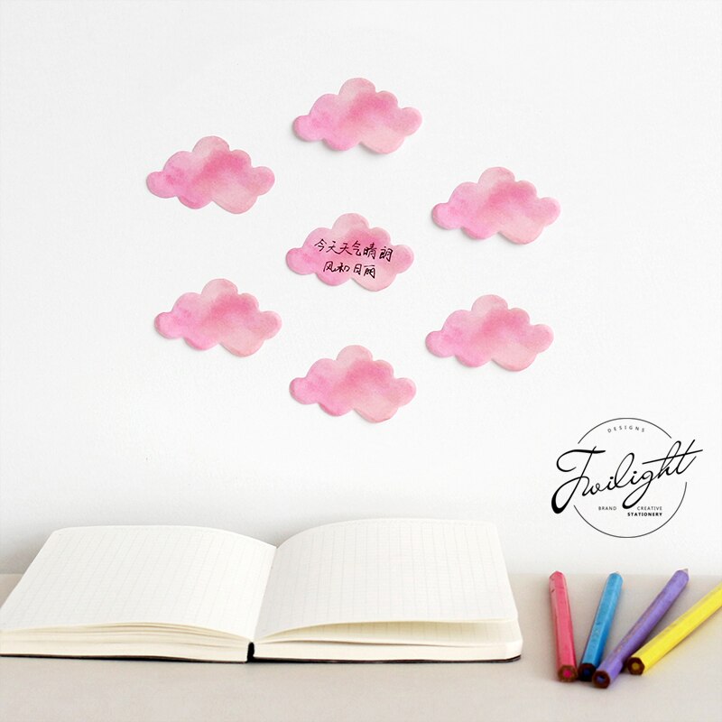 30 Sheets/pad Regenboog en Cloud Sticky Note Memo Pad Kantoor Planner Sticker Papier Briefpapier Schoolbenodigdheden