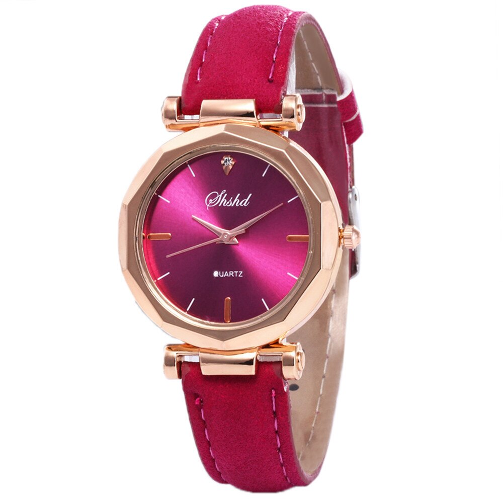 Vrouwen Classic Quartz Horloge Ruit Hoofd Frosted Pu Lederen Band Casual Horloge H5: HOT