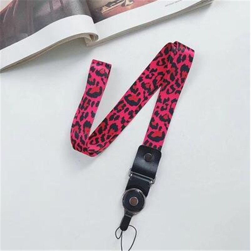 UVR Mobile Phone Straps Leopard print Phone holder Key Lanyard Cheetah ID Badge Holders Animal Phone Neck Straps with Keyring: C