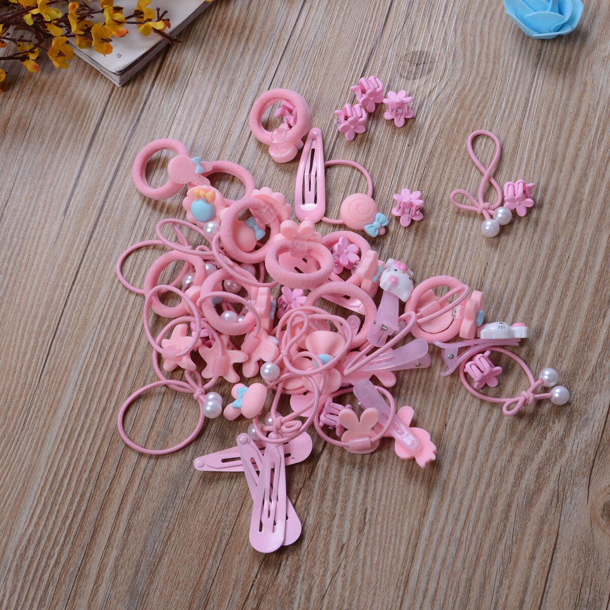 50/40PCS Elastic Rope Ring Hairband Baby Girls Kids Candy Color Hair Band Ponytail Holder