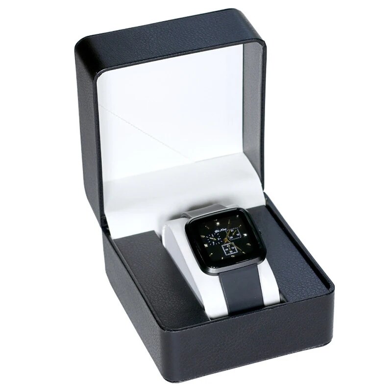 Caja de para reloj individual con almohada, organizador de vitrina de reloj de pulsera de cuero PU para hombres: Grey