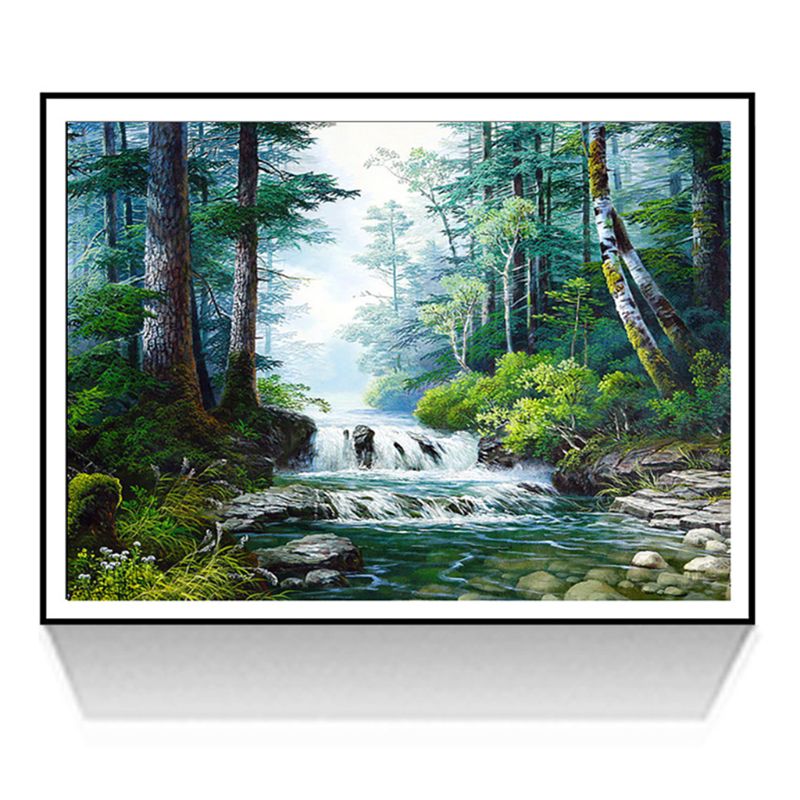 Mountain spring 5D DIY Round Diamond Painting Embroidery Drill Needlework Cross Craft Stitch Kit Home Decor Q6PE