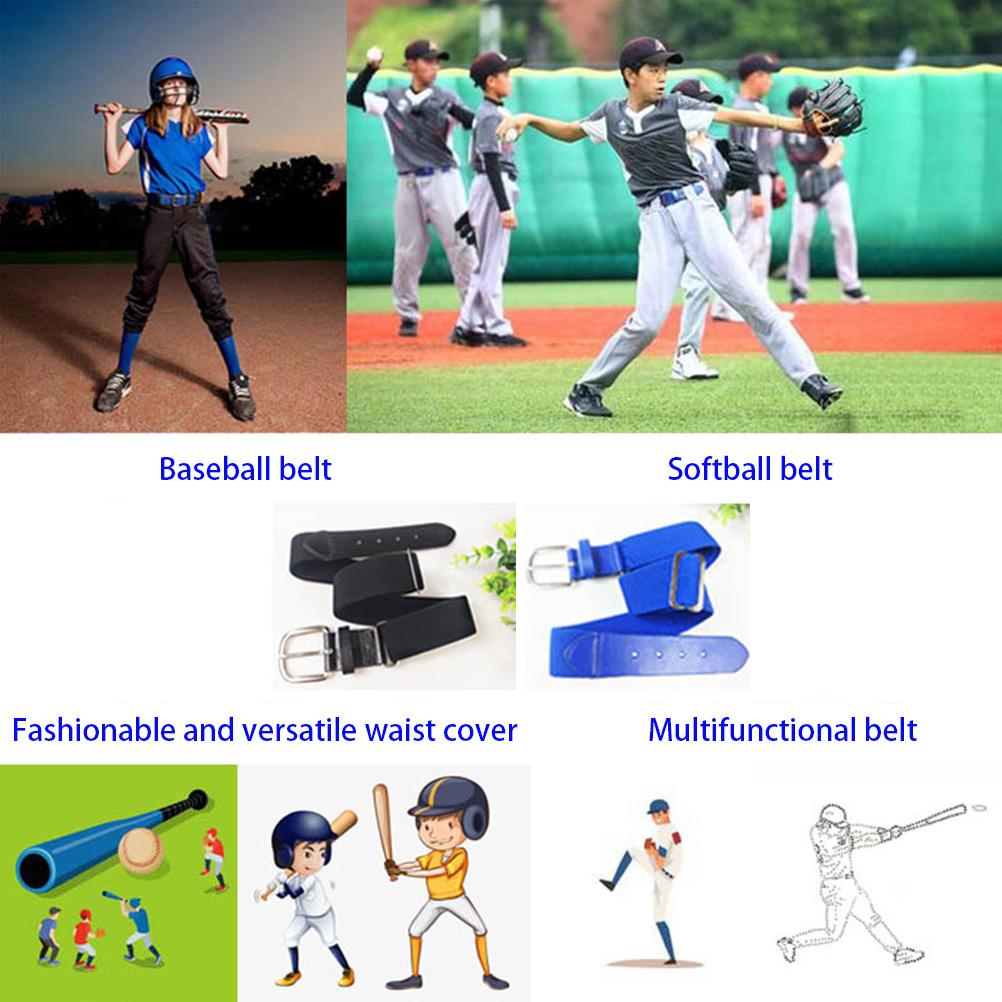 Baseball Belt Softball Belt Adjustable Waist Belt Outdoor Sports Elastic Buckle Baseball Belt Imitation Leather Golf Belt 115cm