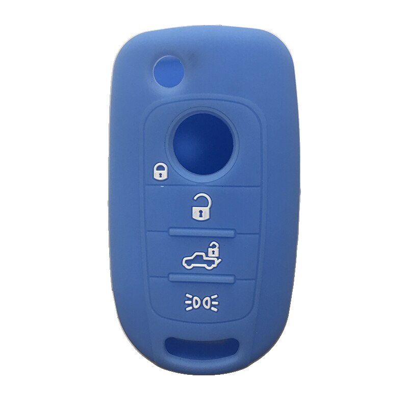 Coque de clé de voiture pliable, pour Fiat Tipo etui clés, Fiat Egea 500X Toro Tipo, coque de protection néon, pour alarme: light blue