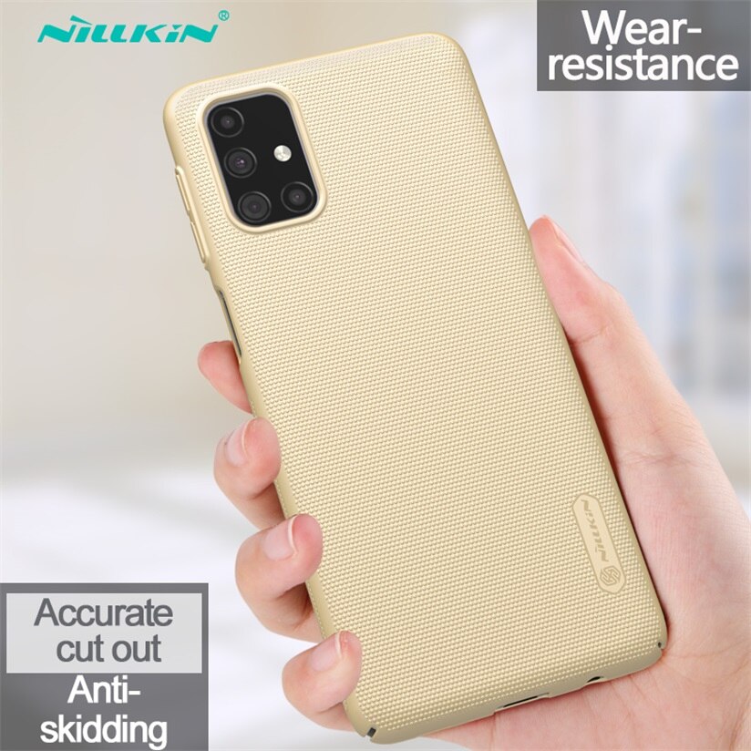 Nillkin pokrywa dla Samsung galaktyka M31s M51 przypadki matowe tarcza Obudowa matowy twardy PC telefon ochraniacz tylna pokrywa dla Samsung M51: For Samsung M31s / złoto