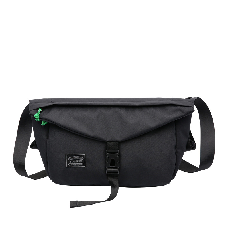 Mode Jongens Meisjes Schoudertassen Zwart Geel Messenger Tassen voor Mannen Waterdichte Mannelijke Vrouwelijke Grote Capaciteit Crossbody Tassen: Black Messenger Bag