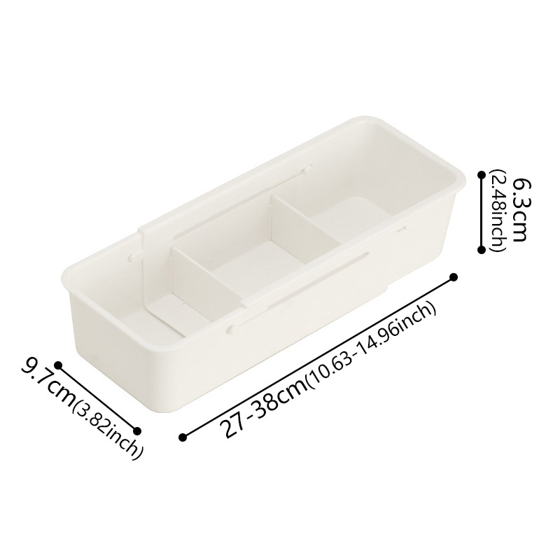 Drawer Organizer Box Home Retractable Sorting Kitchen Compartments Underwear Desktop Cutlery Storage Box Classification Sock Box: black