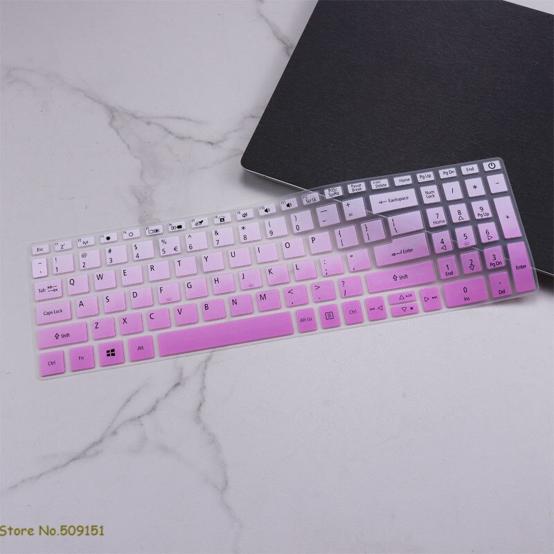 Dla Acer Aspire 7 A715-74G 2020 A715 74G 2020 a715-74g-5017 15.6 cal silikonowy Notebook Laptop klawiatura Protector skóry pokrywa: Gradual purple