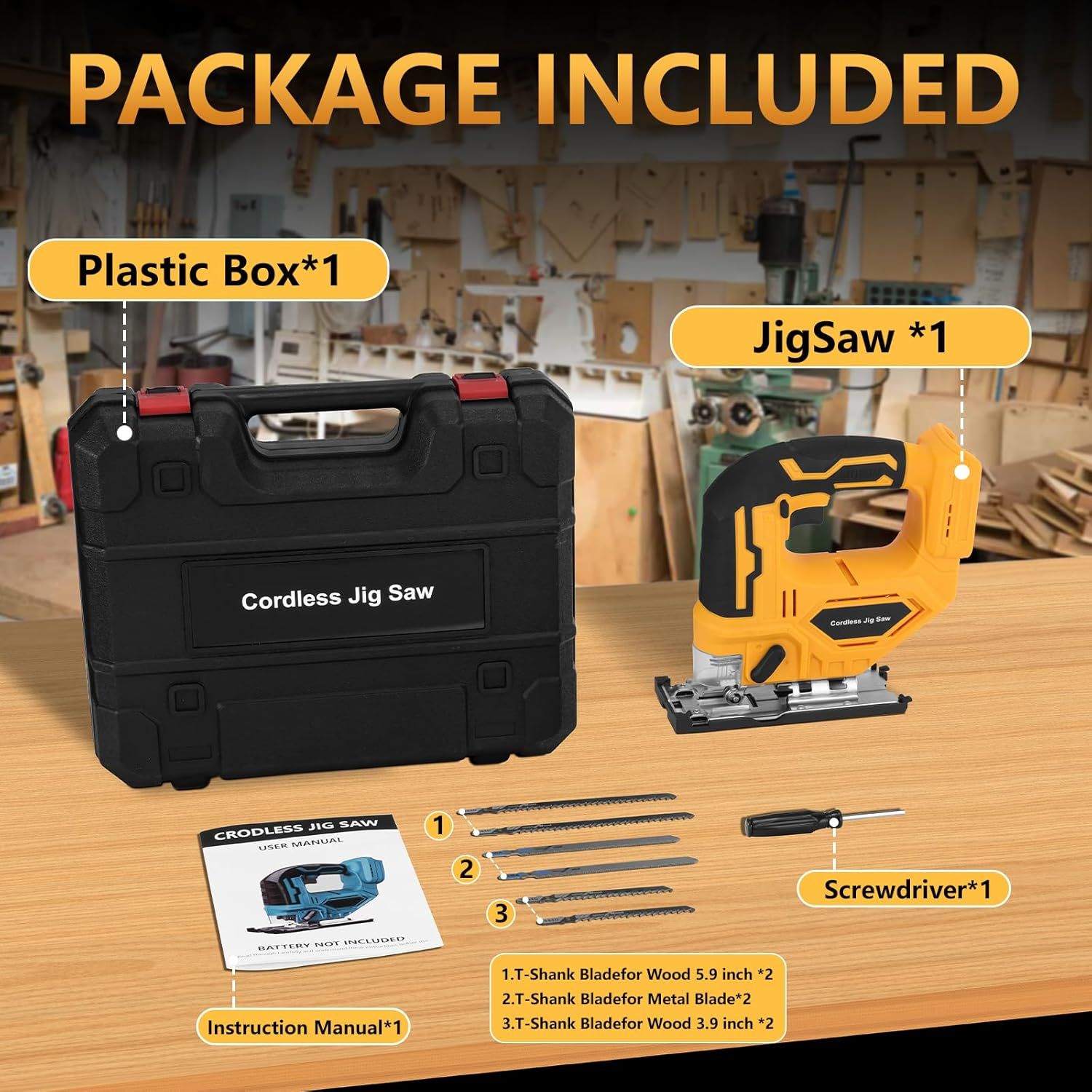 Beveled Cuts Cordless Jigsaw Tool Brushless Motor 2900RPM 45 Degree LED Light 4 Curve Cuttings for Dewalt 18V/20V Max Battery
