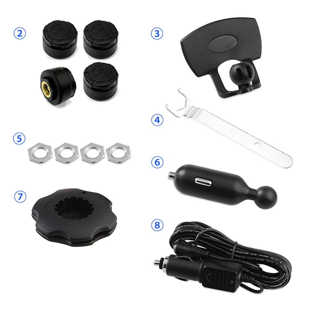 TPMS Car Electronics Wireless Tire Pressure Monitoring System With External Replaceable Battery Sensors LCD Display U903