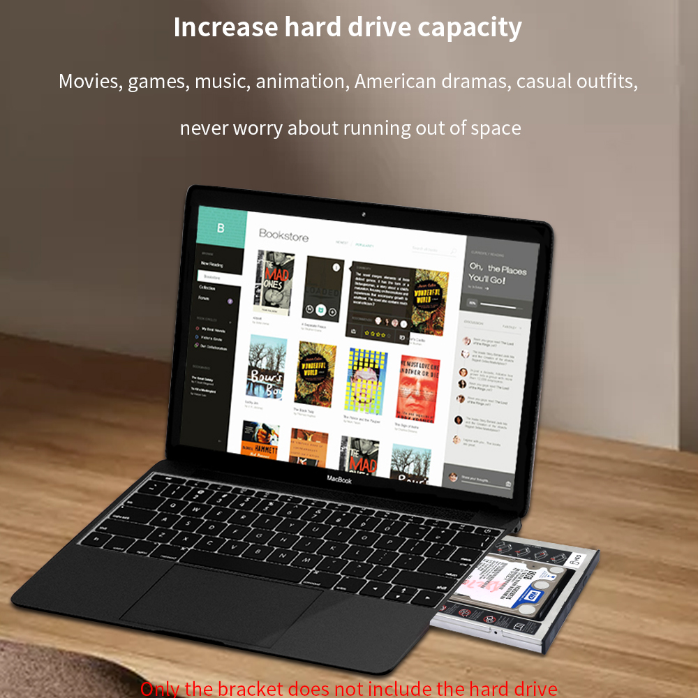 TISHRIC 9.5 12.7mm HDD Caddy SATA 3.0 2.5" Optibay SSD CD DVD To HDD Case Aluminum Universal Enclosure For Laptop CD-ROM DVD-ROM