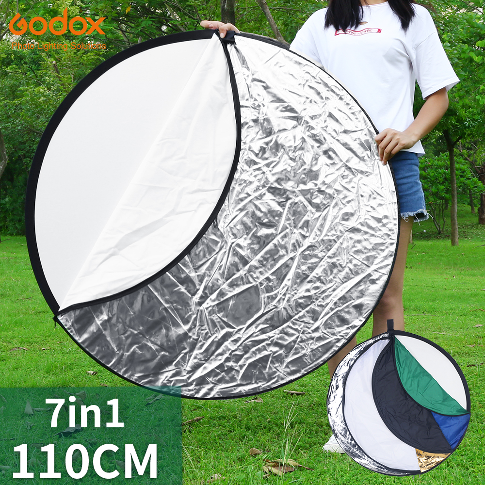 Godox 43 &#39;&#39;110Cm 7 In 1 Portable Inklapbare Licht Ronde Fotografie Reflector Board Voor Studio