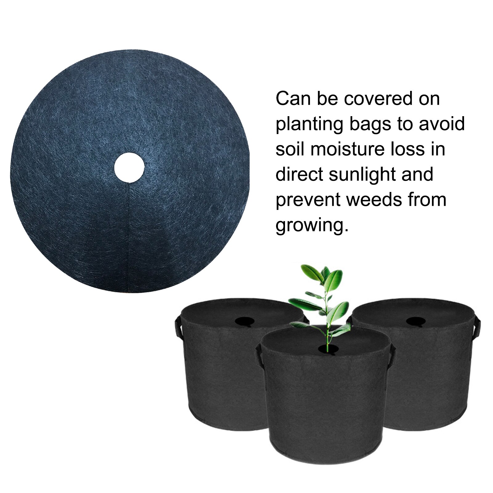 Weeding Cloth Covering Ring 15cm Diameter 12pcs Color: Black Made Of Nonwovens Material For Tree Plant Protection Mat