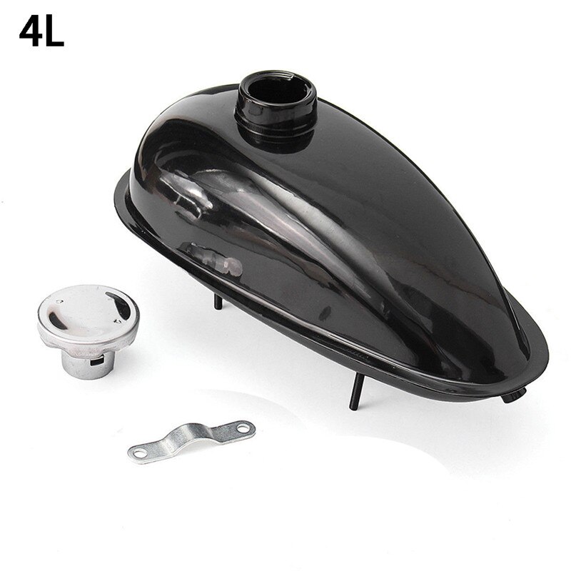 Leapiture Motorfiets Retro Brandstoftank Universele Brandstof Gas Tank 2.4 Gallon 9L Licht Uitgeharde Verf Brandstof Benzine Tank Motorfiets Accessoire Vervanging voor CG125(zwart