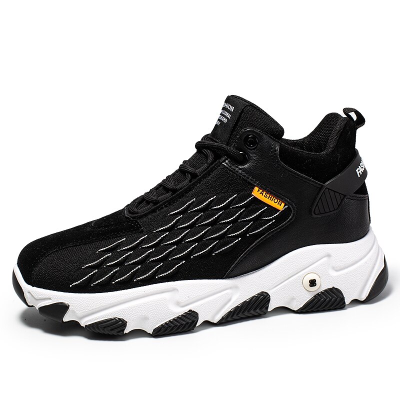 Daddy shoes grube podeszwy obuwie sportowe obuwie męskie białe szare oddychające wygodne adidasy buty męskie brezentowe buty: Black / 8.5