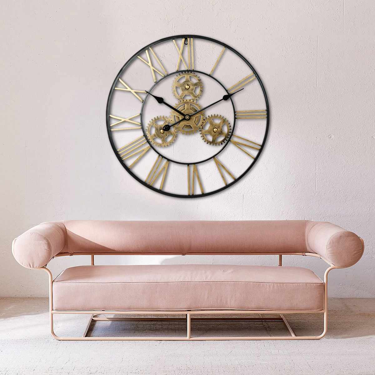 Dia60cm Industrial Gear Wall Clock Decorative Retro MDL Wall Clock Industrial Age Style Room Decoration Wall Art Decor
