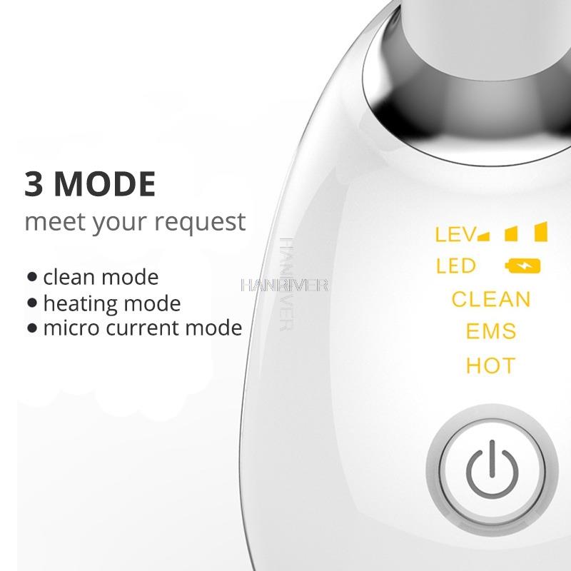 EMS Thermal Neck Lifting and Tighten Massager Electric Micro-current Wrinkle Remover LED Photon Face Beauty Device for Woman