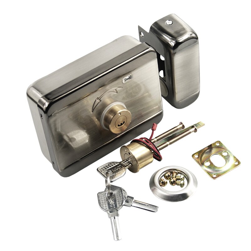 ELectric DC12V Mute lock For Access Control system and Home security Electric Metal Silent-Mode lock Door Controller: key lock