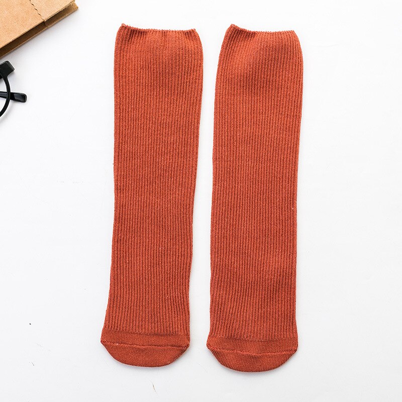 Toddler baby små drenge piger ankelhøje sokker solid letvægtsribbet strikket afslappet crew strømper 6 farver: F
