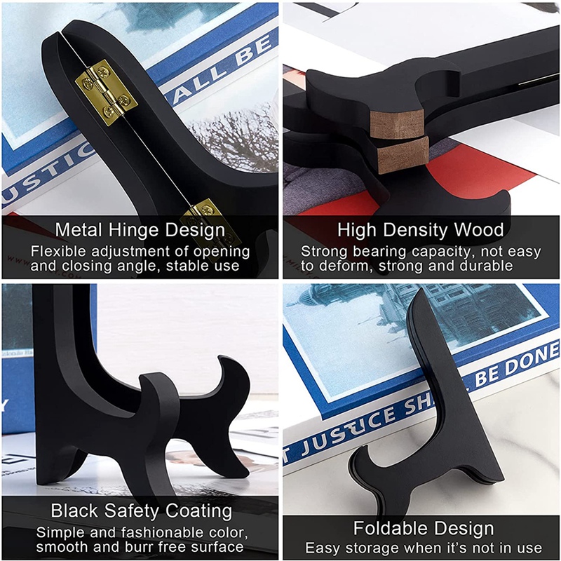 6 Pieces Of Wooden Display Shelf Board Easel Stand