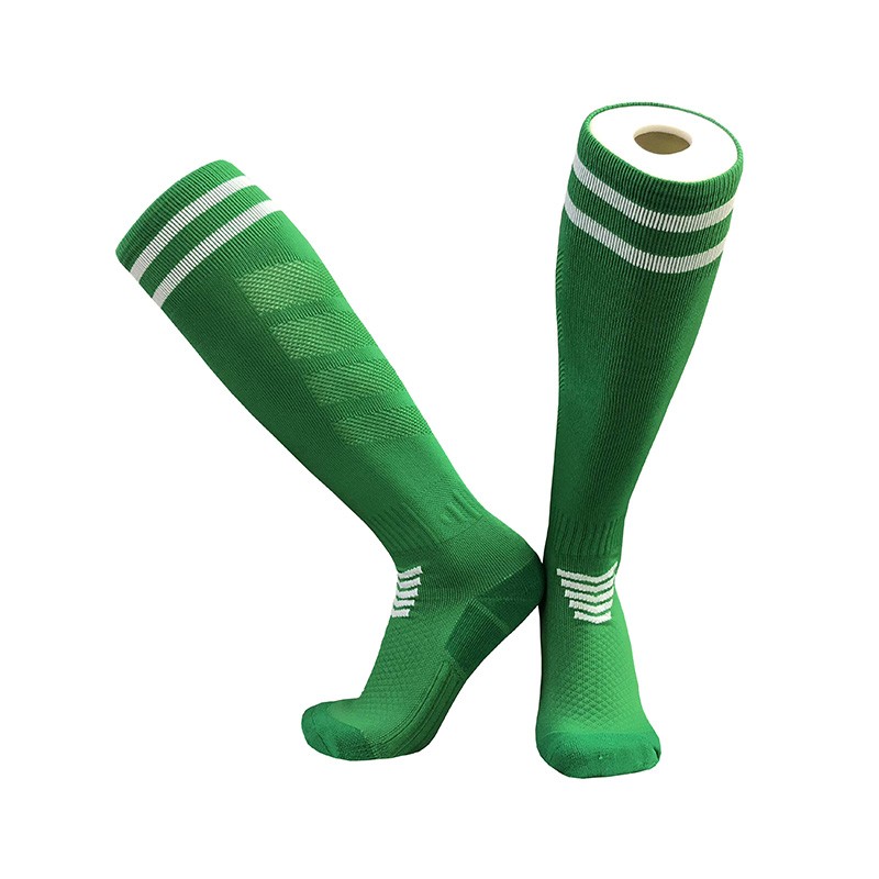 Calcetines de fútbol profesionales para niños y adultos, medias largas de entrenamiento hasta la rodilla, transpirables, de nailon: M / Verde