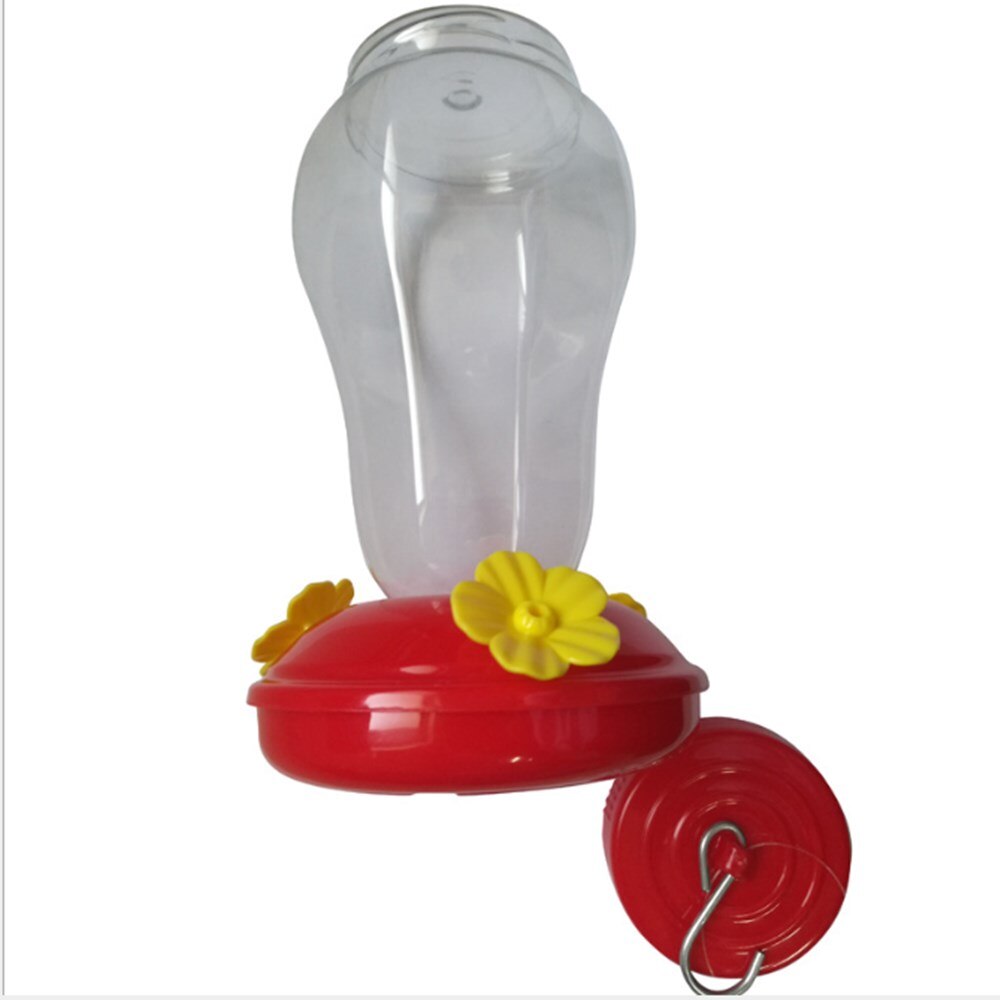 Garden Hand-held Hummingbird Feeder with 3 Feeding Ports Red with S-Hook Bird Drinking Utensils Water Food Feeder