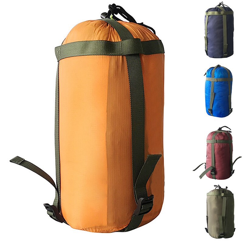 Vandreture rejsetaske udendørs soveudstyr flerfarvet løbebånd arrangør udendørs camping kompression sovepose
