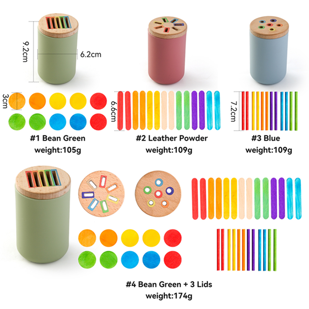 Counting Montessori Toys Wooden Stick Matching Games Color Sorting Cup Preschool Learning Education Toys for Kids Girls Boys