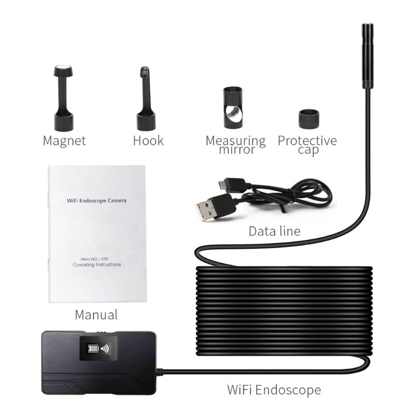 5.5mm 1080P Wireless WiFi Endoscope Waterproof Inspection Camera Y4UA