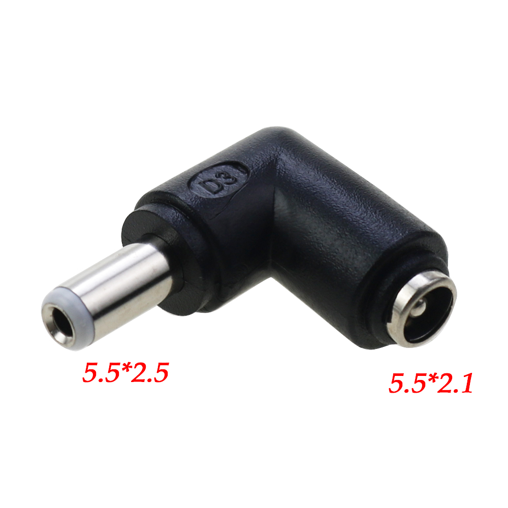1PC DC Power Converter Plug 5.5x2.1mm Internal Thread To 90 Degrees 5.5x2.5 6.0X1.4 4.0X1.7mm External Thread Adapter Connector: Gold