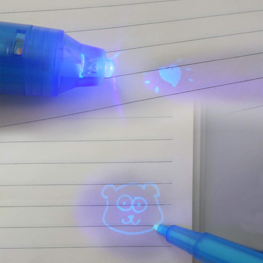 Stylo à encre Invisible avec lumière violette, gadget espion ninja pour écrire des messages secrets pour noël, Thanksgiving, d&#39;halloween