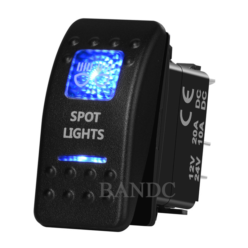 Barre lumineuse Led bleue 12V, interrupteur à bascule antibrouillard, 5 broches ON-OFF, 3 positions, interrupteur à bascule pour voiture, bateau, Yacht marin 12V/20Amp: YELLOW