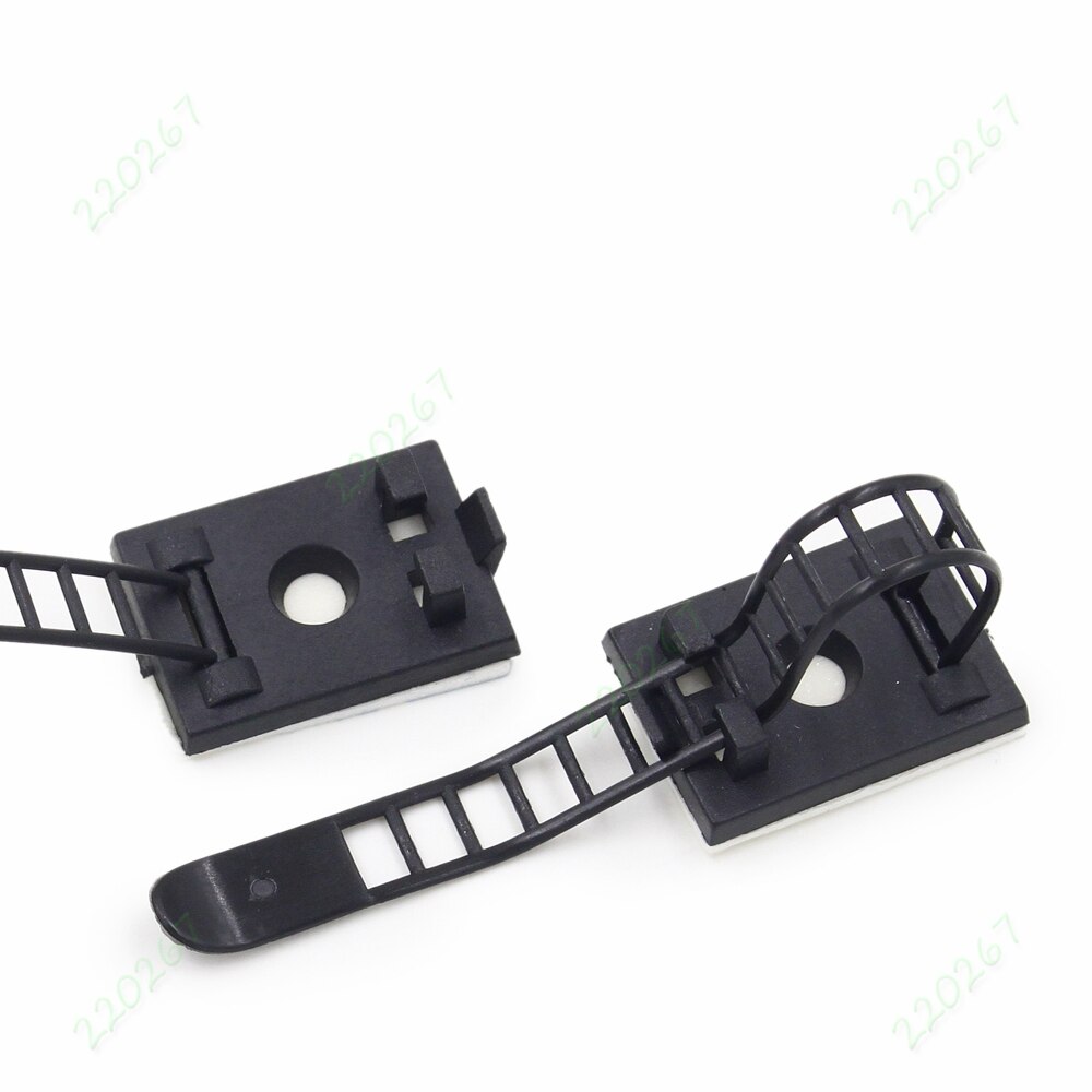 50x Herbruikbare Verstelbare Adhesive Draad Bevestigingsklem Cable Tie Mount Sticker Zwart