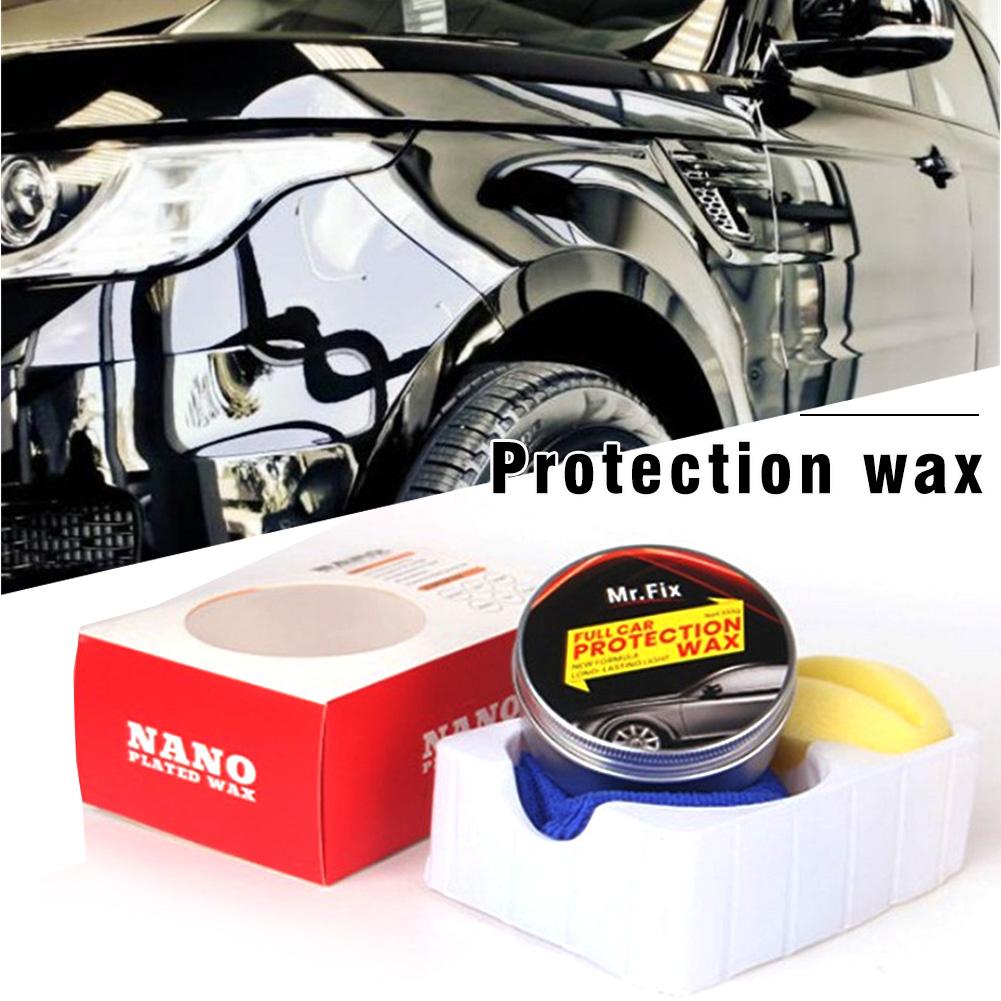 Cera para el cuidado del coche cera para coche cera dura de cristal para pintura, reparador para arañazos, mantenimiento, cera para pintura, recubrimiento de superficie, toalla de esponja gratis