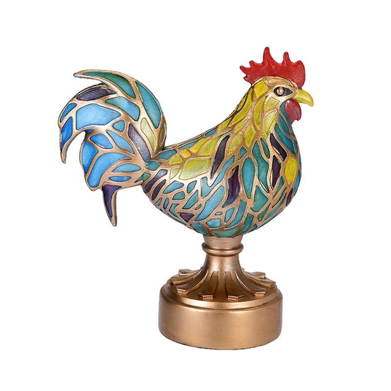 Elegante Buntglas-Tischlampe mit Tierdekoration für Wohnzimmer und Schlafzimmer: Rot