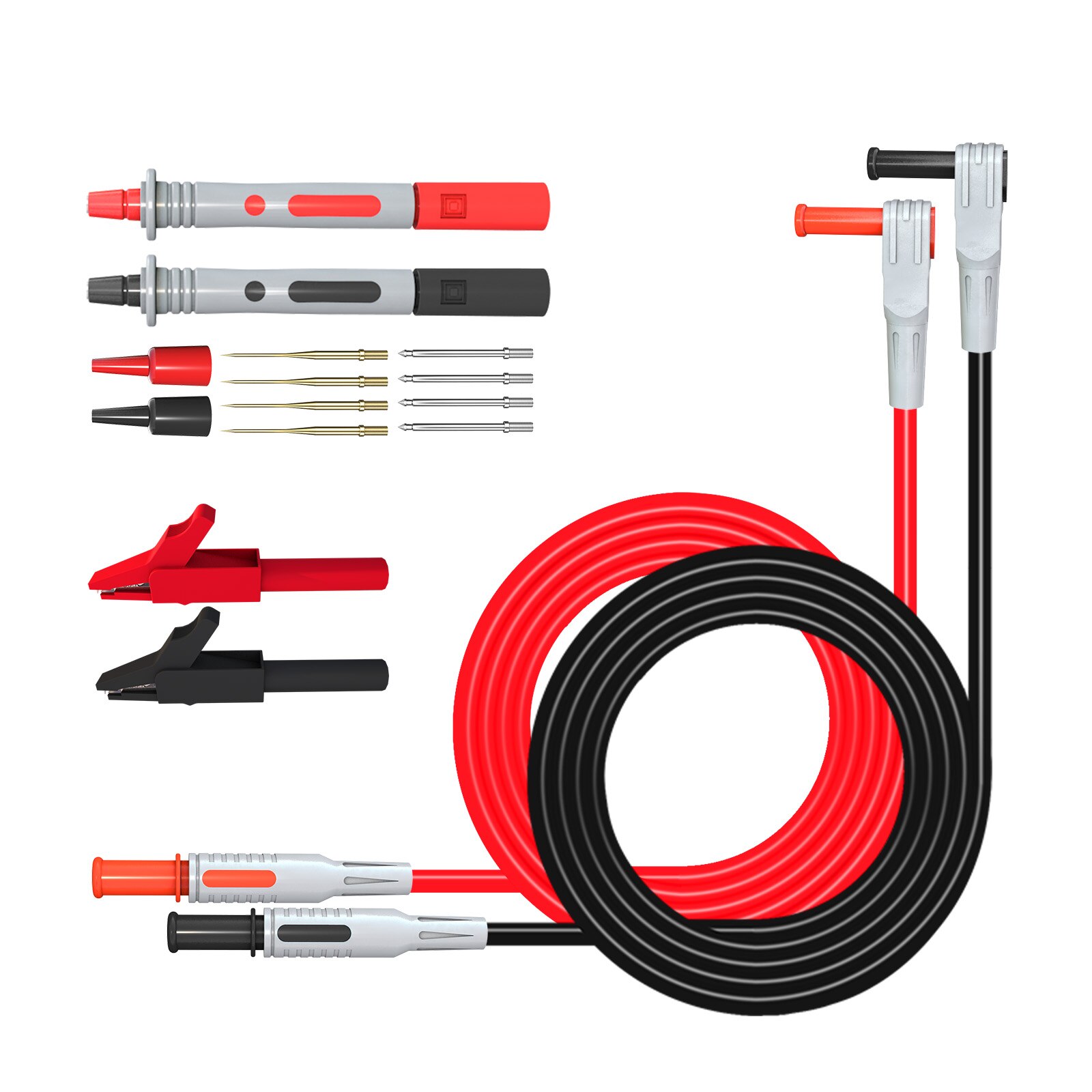 Cleqee  p1300 serie multimeter testledninger sæt 4mm bananstik kabler krokodille test krog clip probes spade stik bilværktøj