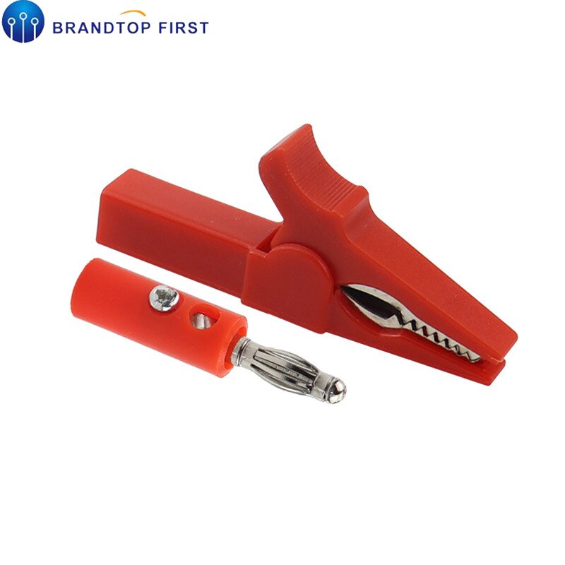 55Mm Alligator Clip + Banaanstekker, Test Probe Met 4Mm Banaan Plug Kabel Clips: Rood