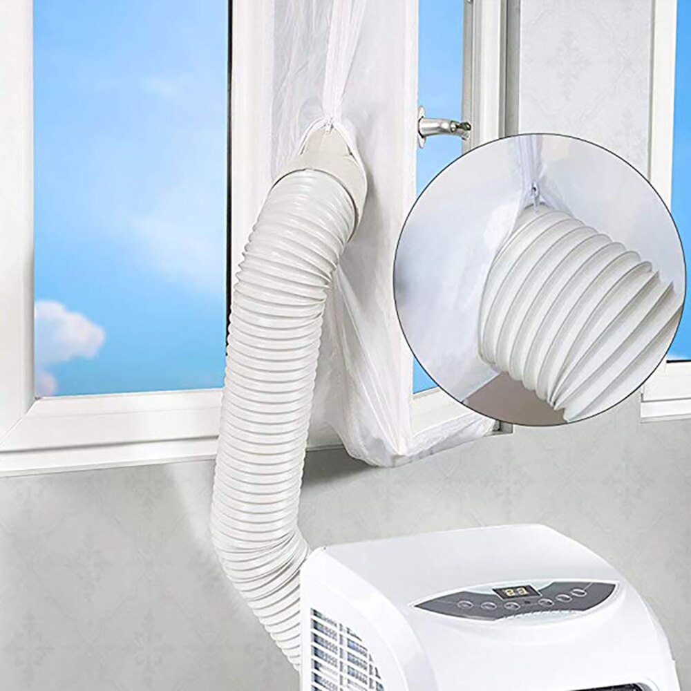 Joint de fenêtre Airlock plaque de tissu blanc 3m/4m universel maison Flexible étanche panneau souple pour climatiseur Mobile