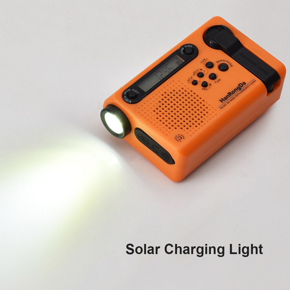 Portable Solar Full Band Radio FM AM Power Bank Radio Crank Dynamo Powered Weather Radio with Emergency LED Flashlight