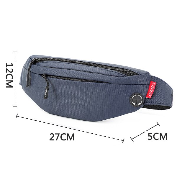 Tinyat Winter Vrouwen Heuptas Pack Purse Pu Toevallige Grote Telefoon Belt Bag Pouch Mannen Canvas Reizen Telefoon Bag Fanny banaan Tas Mon: blue