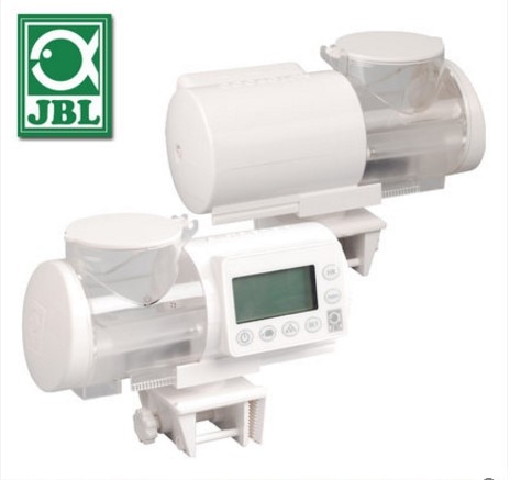 Jbl automatare elektronisk lcd display digitalt program fiskfoder foder granulat pellets akvarium vit svart