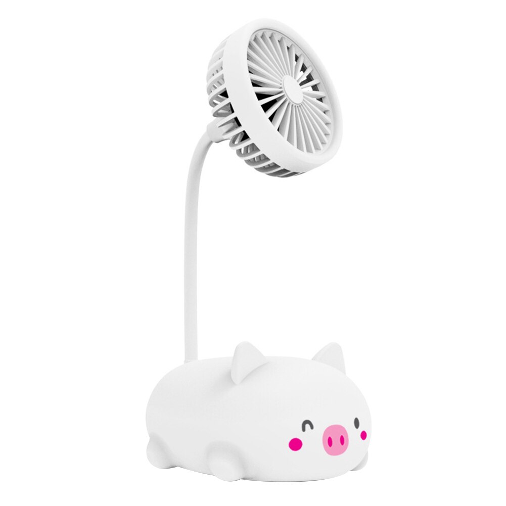 1 Pc Draagbare Mini Usb Ventilator Bureau Ventilator Elektrische Desktop Computer Tafel Fan Home Office Elektrische Fans Mini Ventilator Voor kantoor Fan: Piggy White