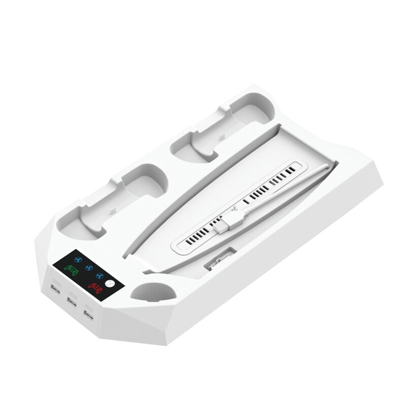 Vertical Stand for PS 5 with Cooling Fan Charging Station Digital Edition: White
