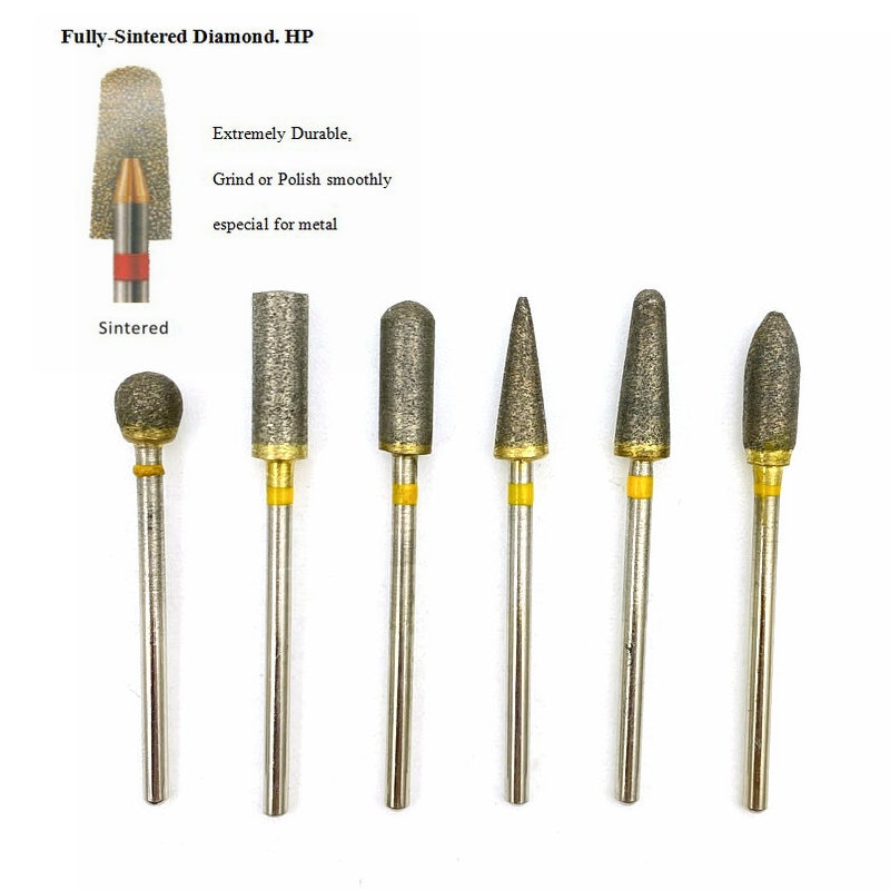 Fuly- Sintered Diamond HP Polisher Grinder for Polishing Trimming Drill 2.35mm Shank Dental HP Polishing Burs
