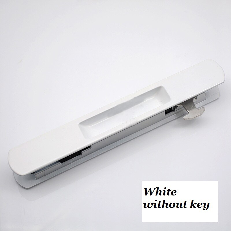 Mute Mortice Sliding Door Locks Hidde Handle Interior Door Pull Lock Modern Anti-Theft Room Wood Door Lock Furniture Hardware: white without key