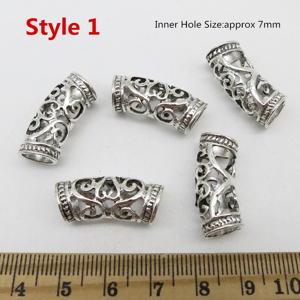 5 st olika stilar viking rune hår fläta dread beard dreadlock pärlor ringar tub för kvinnor män tillbehör: 5 st stil 1