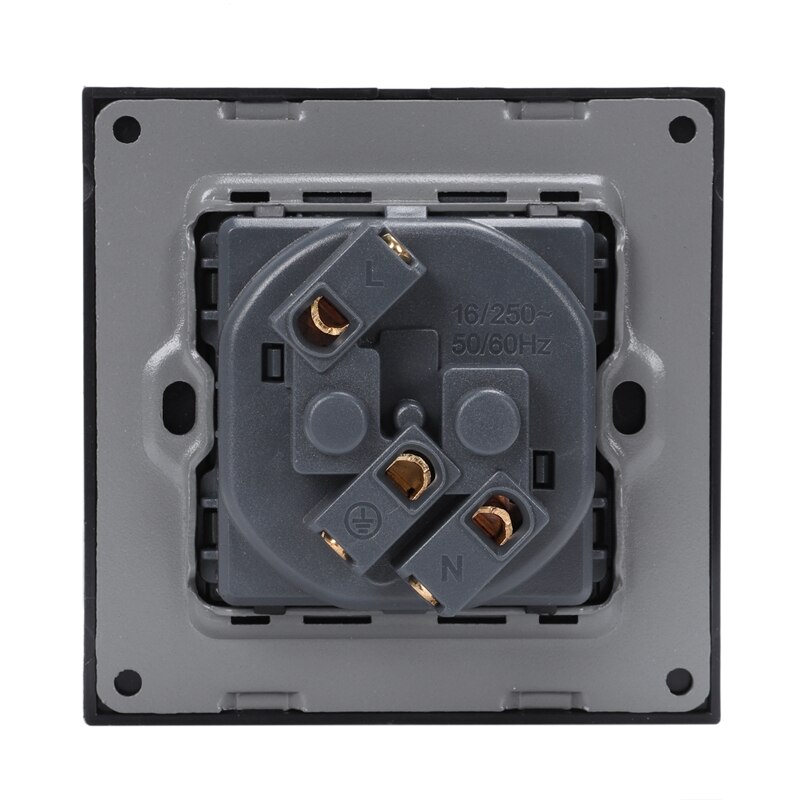 Eu Standard Power Socket,White Crystal Gl Panel,Ac 110~250V 16A Wall Power Socket